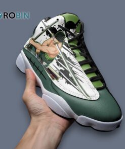 Roronoa Zoro Art Sneakers – Stylish Jordan 13 Inspired by One Piece Character