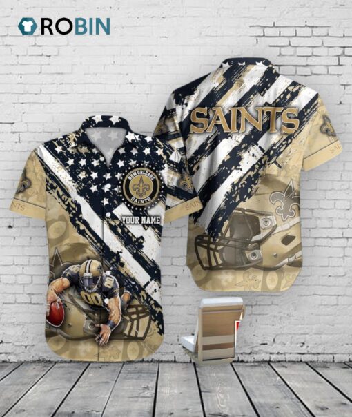 Saints American Flag Hawaiian Shirt