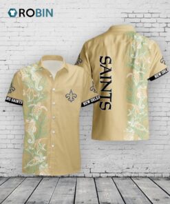 Saints Hawaiian Shirt Turtle Seaweed Print