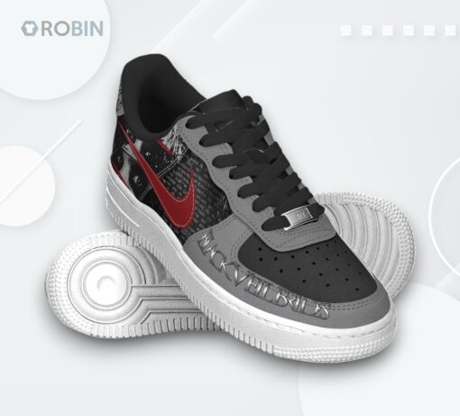 Scarlet Cross Design Black Veil Brides Air Force 1 Sneakers