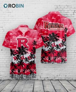 Scarlet Knights Hawaiian Shirt –  Palms Tree Print