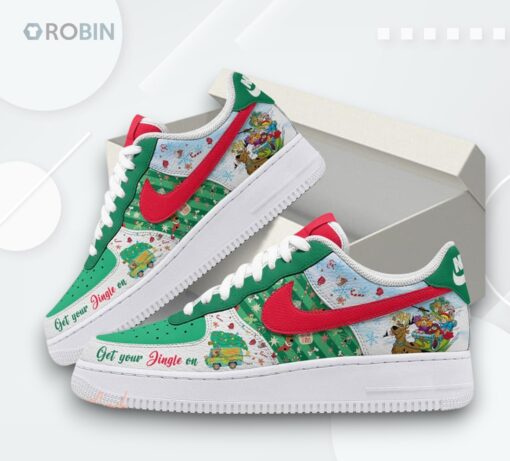 Scooby Doo Christmas Air Force 1 Shoes   Get Your Jingle On Design