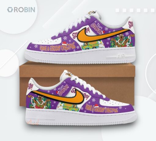 Scooby Doo Groovy Christmas Air Force 1 Shoes   Fun Holiday Design