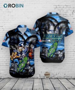 Seahawks Hawaiian Shirt Football Aloha Print