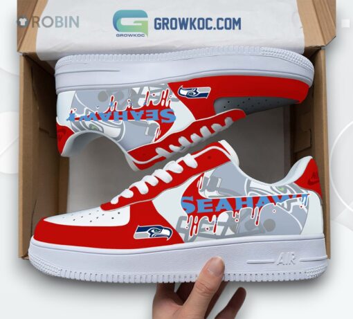 Seattle Seahawks Air Force 1 Shoes with Team Logo Design   Sports Fans Collection