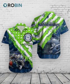 Seattle Seahawks Hawaiian Shirt –  American Flag Print