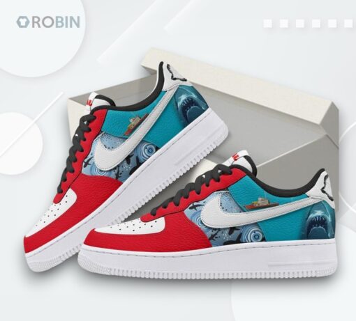 Shark Themed Jaws Movie Air Force 1 Shoes for Fans