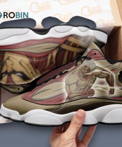 Shingeki no Kyojin Armored Titan Jordan 13 Sneakers – Unique Printed Design