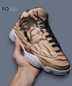 Shingeki no Kyojin Eren Titan Print Jordan 13 Sneakers – Stylish Anime Shoes
