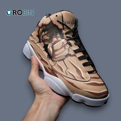 Shingeki no Kyojin Eren Titan Print Jordan 13 Sneakers – Stylish Anime Shoes
