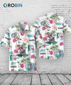 Skeleton Hibiscus Hawaiian Shirt –  Blink 182 Theme