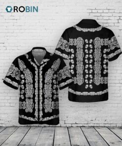 Skull Hawaiian Shirt –  Mexican Calavera Day of Dead BlackWhite