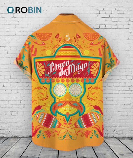 Skull Hawaiian Shirt –  Mexican Cinco De Mayo Yellow