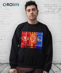 Skyline San Francisco Sports 49ers Giants And Golden State Warriors Logo Shirt