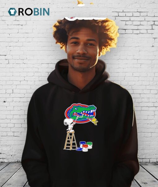 Snoopy And Woodstock Paint Florida Gators Logo Shirt