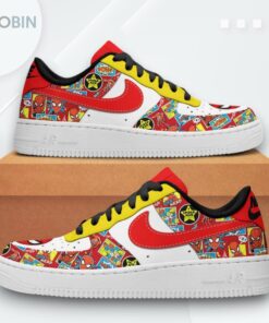 Spider Man Black Lace Air Force 1 Shoes   Superhero Love Design