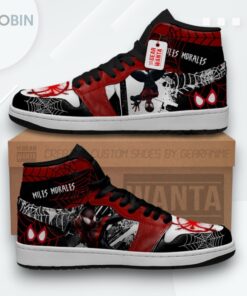 Spider Verse Jordan 1 High Sneakers Custom Miles Morales Spider Verse Jordan 1 High Sneakers Custom Miles Morales