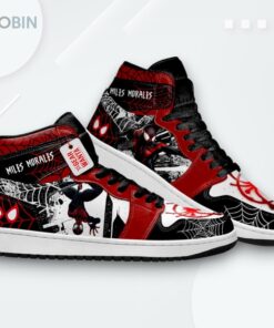 Spider Verse Jordan 1 High Sneakers Custom Miles Morales Spider Verse Jordan 1 High Sneakers Custom Miles Morales