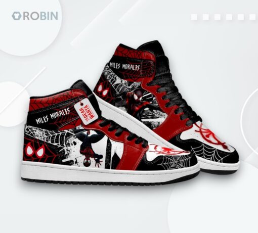 Spider Verse Jordan 1 High Sneakers Custom Miles Morales