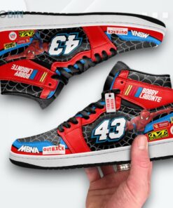 Spiderman Jordan 1 High Sneakers – Bobby Labonte Custom #43 Spiderman Jordan 1 High Sneakers – Bobby Labonte Custom #43
