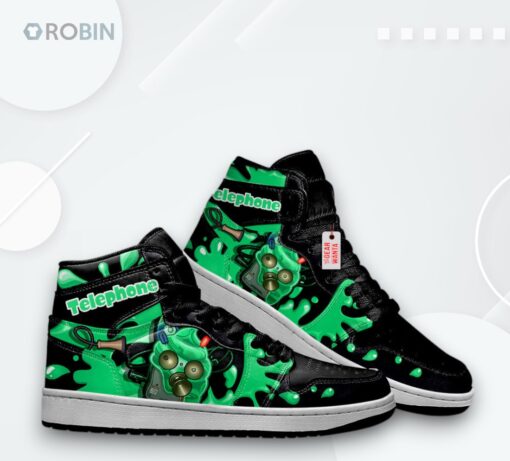 Splatoon Jordan 1 High Sneakers – Custom Telephone Design