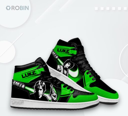 Star Wars Luke Jordan 1 High Sneakers Custom Gifts Idea For Fans
