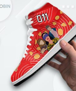 Stranger Things Custom Jordan 1 High – Eleven 011 Sneakers Stranger Things Custom Jordan 1 High – Eleven 011 Sneakers