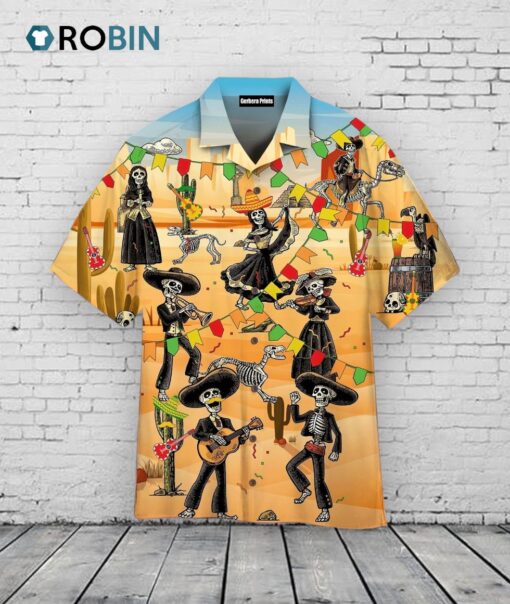 Sugar Skull Hawaiian Shirt –  Day of the Dead Mexican Aloha Shirt