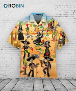 Sugar Skull Hawaiian Shirt –  Day of the Dead Mexican Aloha Shirt