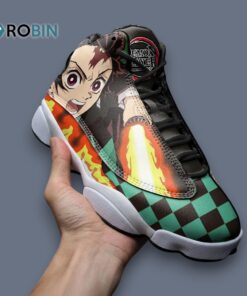 Sun Breathing Tanjiro Jordan 13 Sneakers – Unique Anime Inspired Design