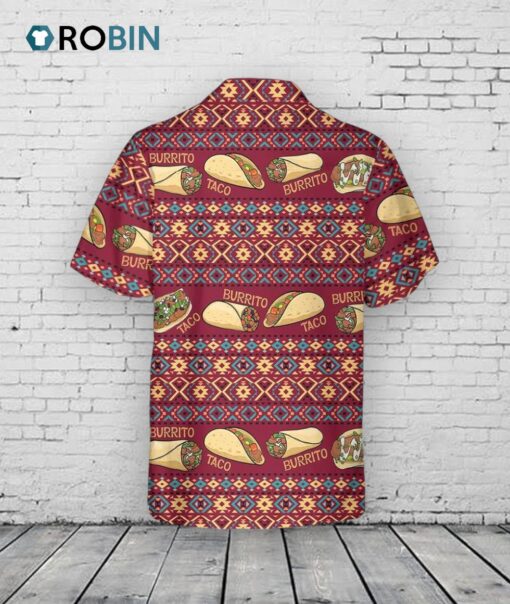 Taco Hawaiian Shirt –  Funny Mexican Burgundy MenWomen