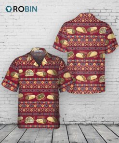 Taco Hawaiian Shirt –  Funny Mexican Burgundy MenWomen