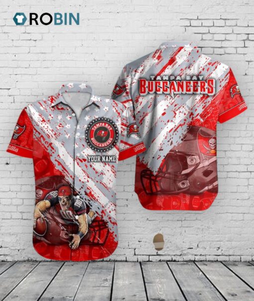 Tampa Bay Buccaneers American Flag Hawaiian Shirt