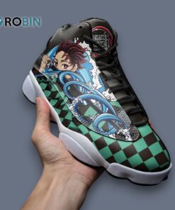 Tanjiro Inspired Jordan 13 Sneakers – Unique Anime Design Footwear for Fans