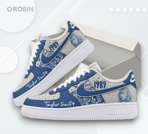 Taylor Swift 1989 Blue Edition Air Force 1 Shoes   Unique Design