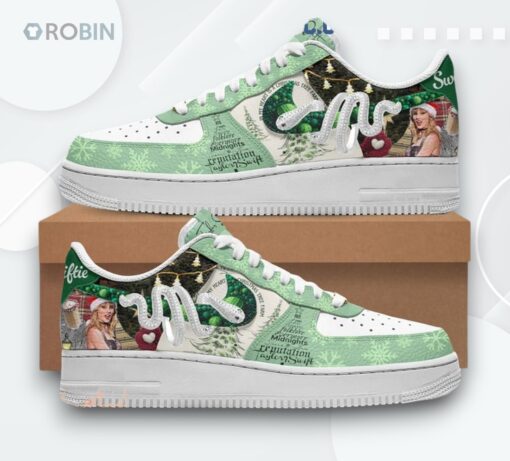 Taylor Swift Christmas Tree Farm Air Force 1 Shoes   Love Design