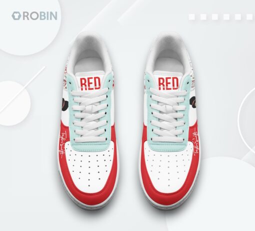Taylor Swift Red Album Air Force 1 Shoes  Printed Design Sneakers