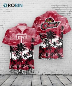 Temple Owls Hawaiian Shirt –  Palms Tree Print