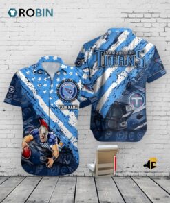 Tennessee Titans American Flag Hawaiian Shirt
