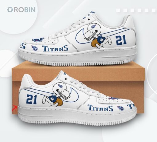 Tennessee Titans Snoopy Air Force 1 Low Top Shoes   Personalized Design