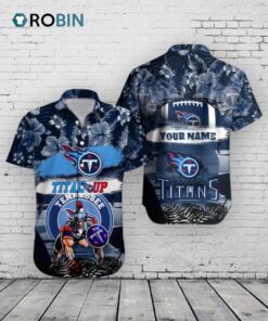 Titans Mascot Hawaiian Shirt, NFL Football Aloha Shirt Titans Mascot Hawaiian Shirt, NFL Football Aloha Shirt