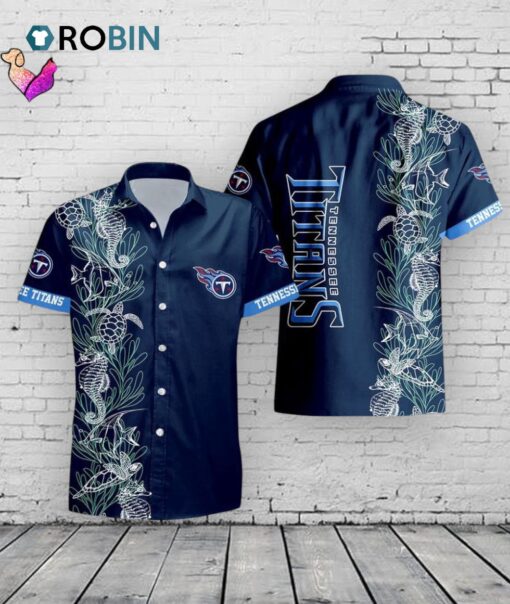 Titans Turtle Seaweed Hawaiian Shirt –  NFL Tennessee Tropical Print