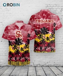 Trojans Hawaiian Shirt Palms Tree USC Aloha
