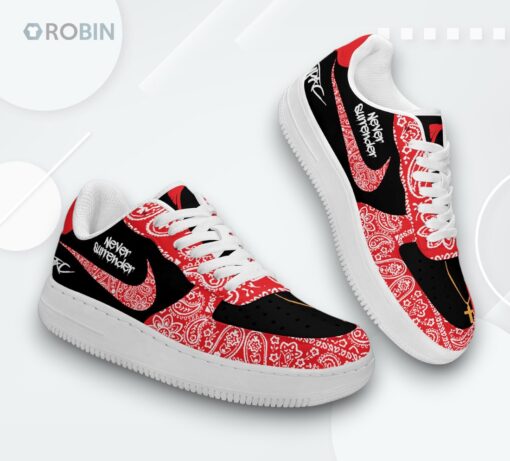 Tupac Shakur ‘Never Surrender’ Air Force 1 Sneakers   Unique Graphic Design