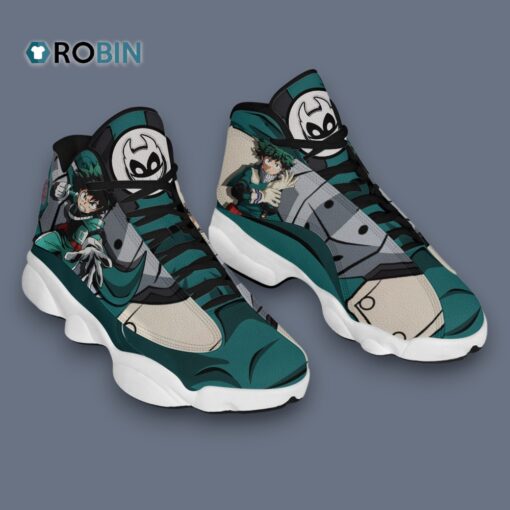 Unique Izuku Midoriya ‘Deku’ Jordan 13 Sneakers – Bold Comic Design
