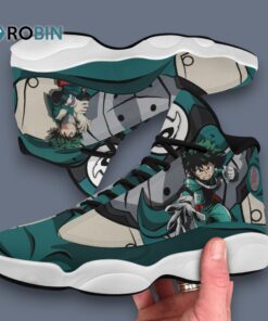 Unique Izuku Midoriya ‘Deku’ Jordan 13 Sneakers – Bold Comic Design