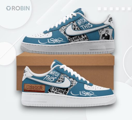 Usher Tour Air Force 1 Shoes   Stylish Printed Design for Fans