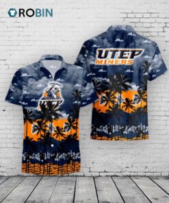 UTEP Miners Hawaiian Shirt –  Palms Tree Print UTEP Miners Hawaiian Shirt –  Palms Tree Print