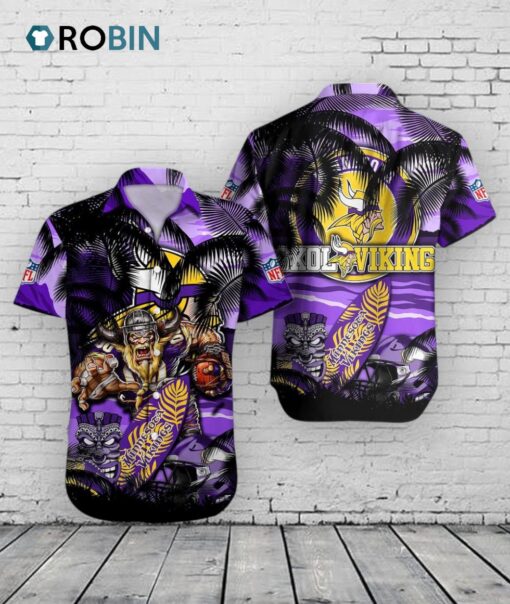 Vikings Hawaiian Shirt Football Aloha Print NFL Fan Gift