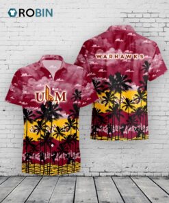 Warhawks Hawaiian Shirt Louisiana Monroe Palm Tree Design Warhawks Hawaiian Shirt Louisiana Monroe Palm Tree Design